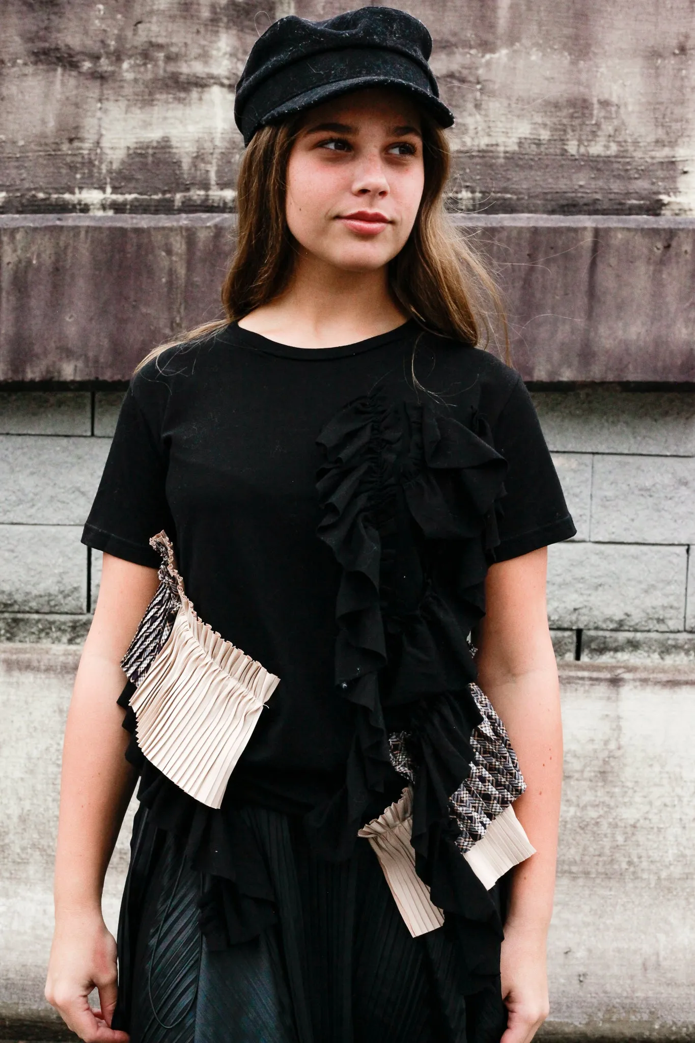 Miss Match Ruffle Tee Top