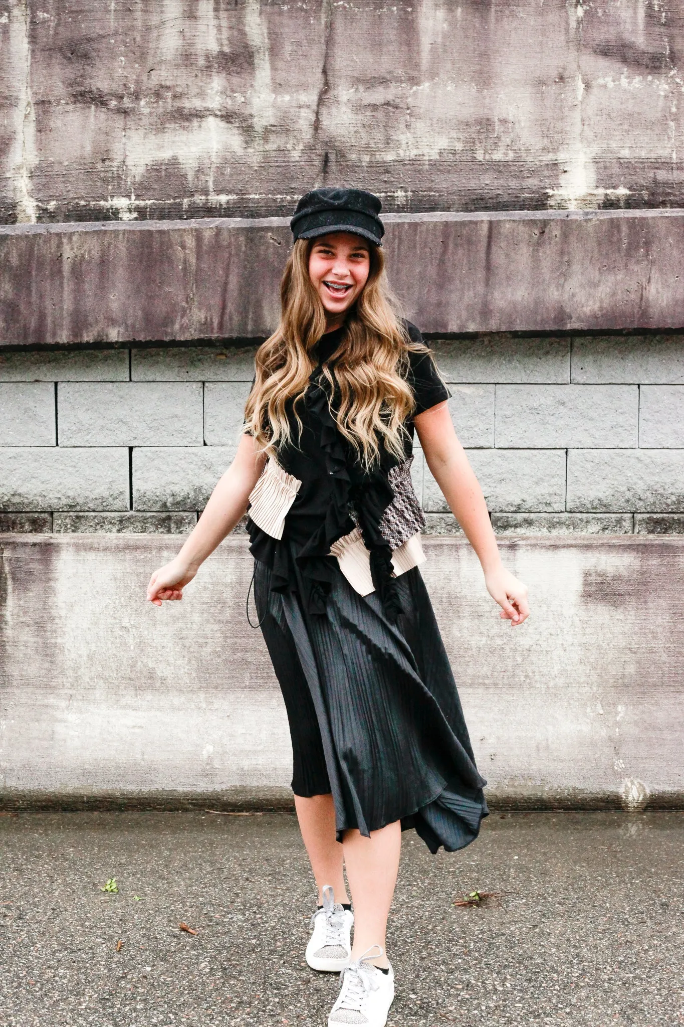 Miss Match Ruffle Tee Top