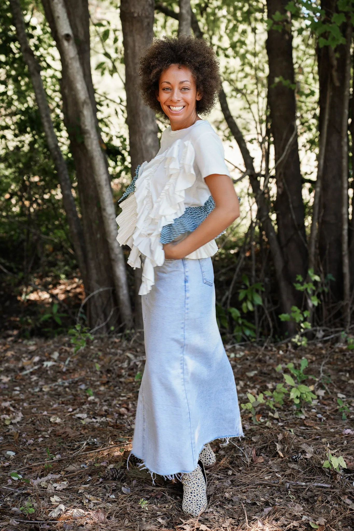 Miss Match Ruffle Tee Top