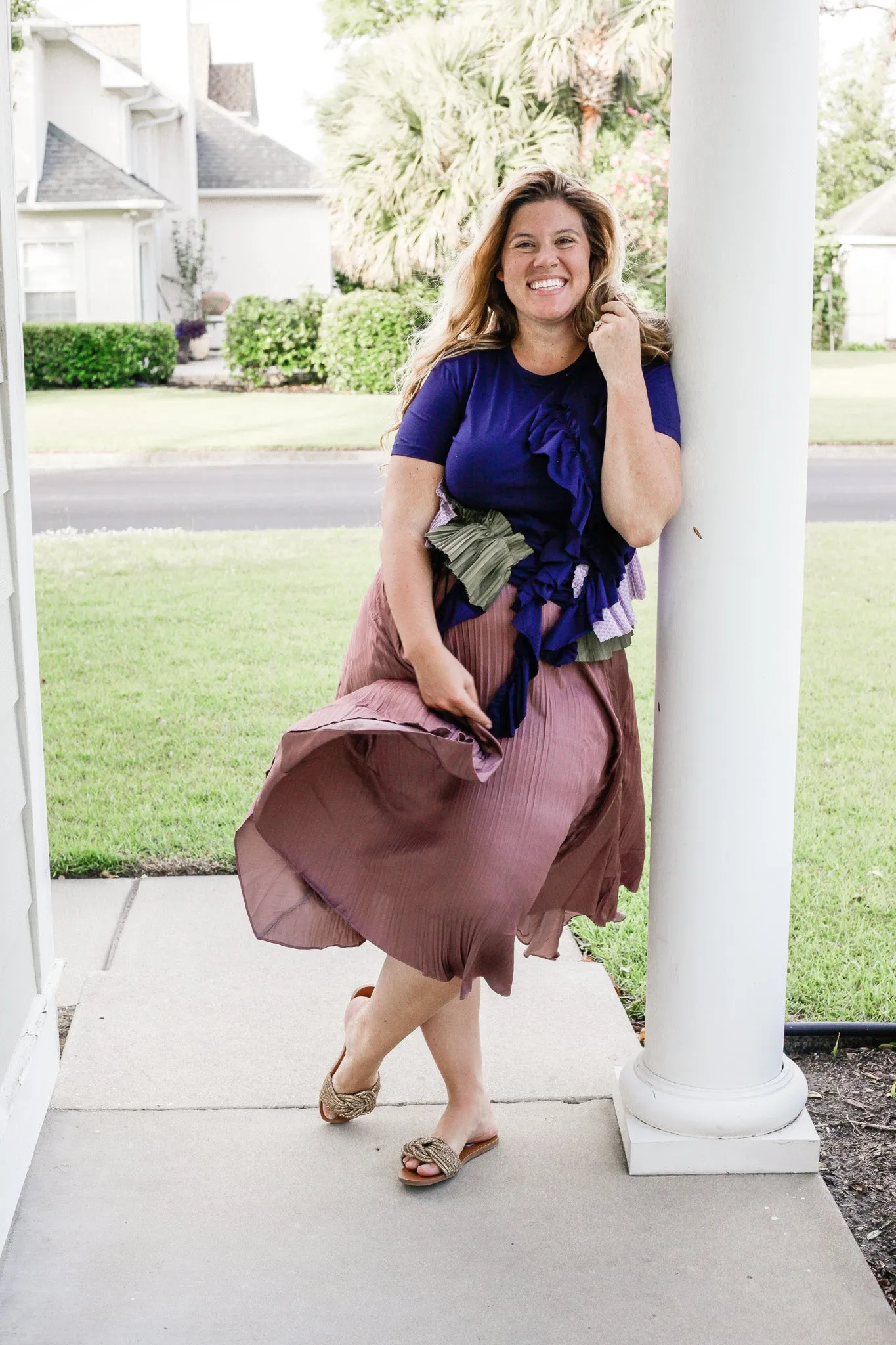 Miss Match Ruffle Tee Top