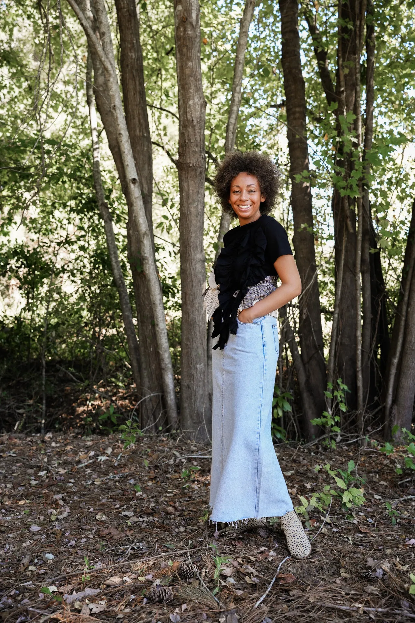 Miss Match Ruffle Tee Top