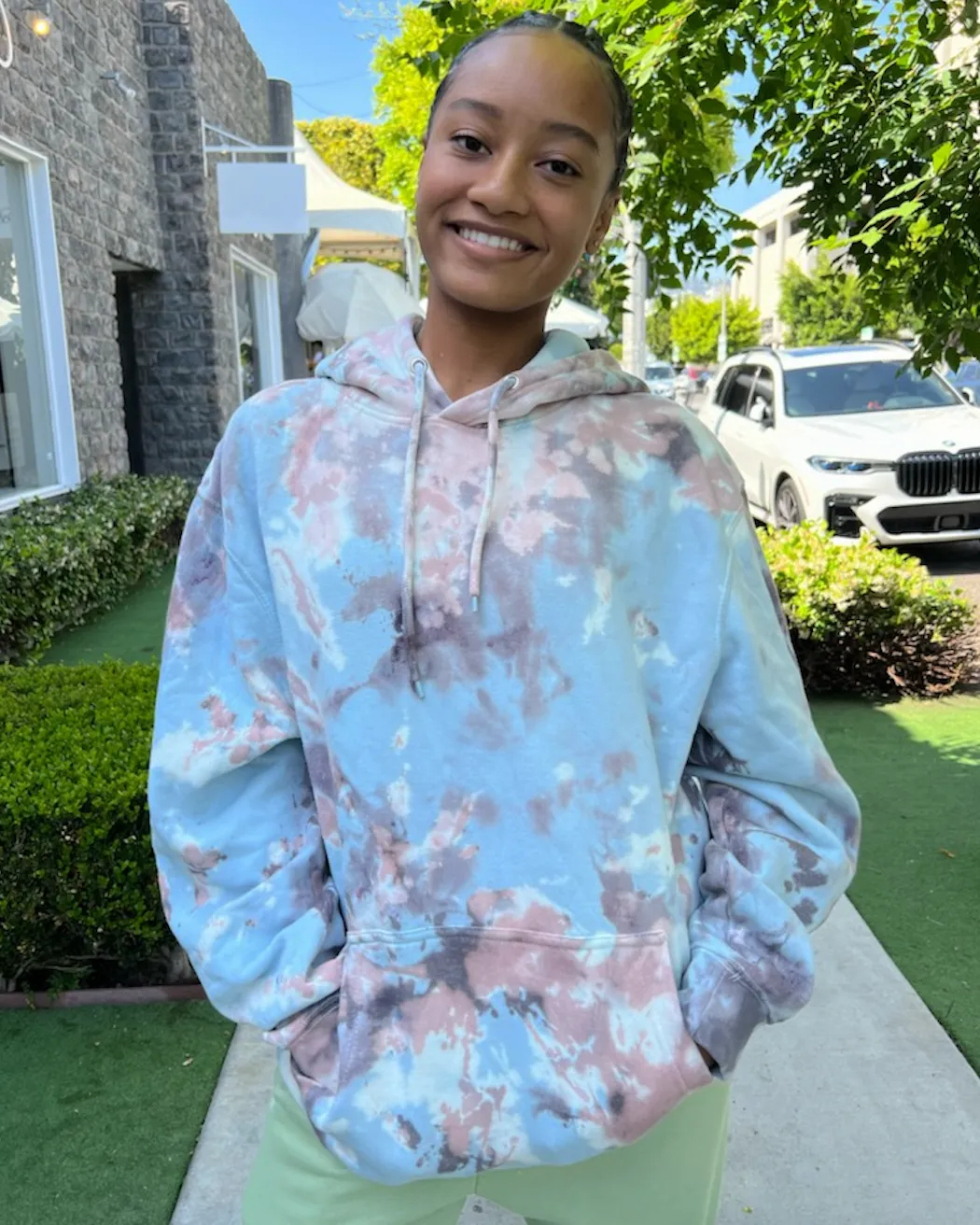 Mist Blue Tie Dye Hoodie