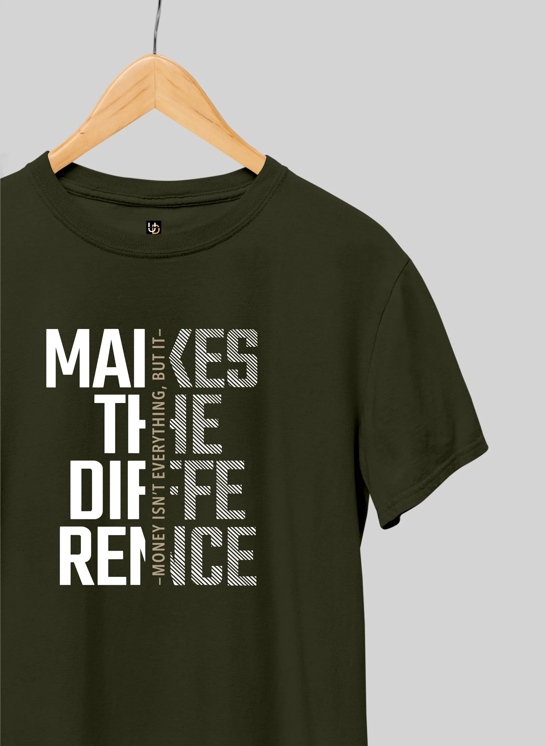Money Army Green Half Sleeve T-Shirt