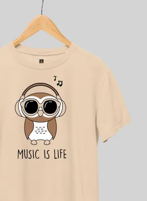 Music is Life Sandal Half Sleeve T-Shirt
