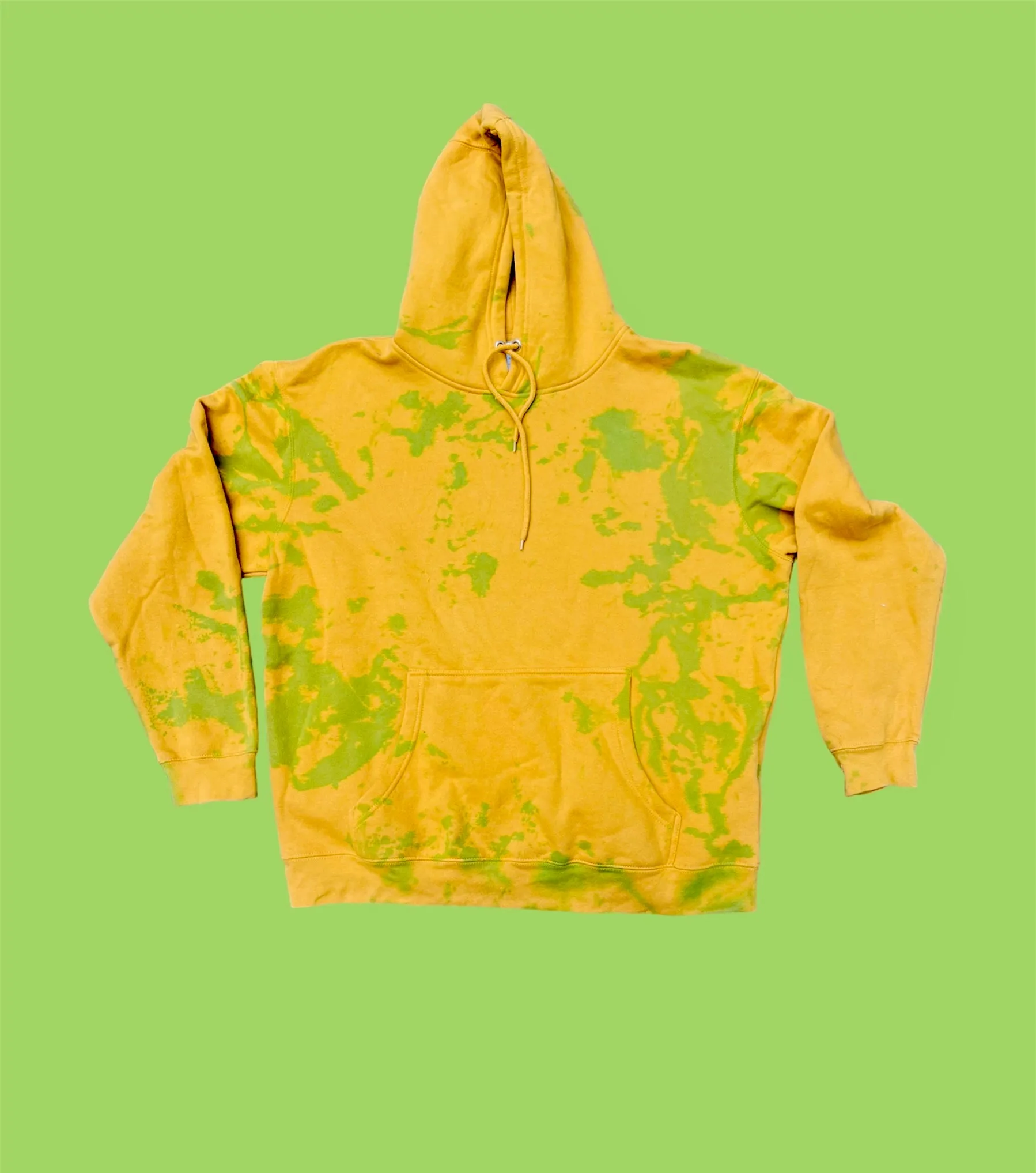 Mustard Green Tie Dye Hoodie
