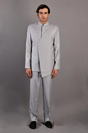 Narcissus - Grey Indo Western Jacket Set