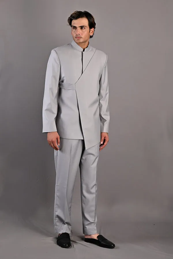 Narcissus - Grey Indo Western Jacket Set