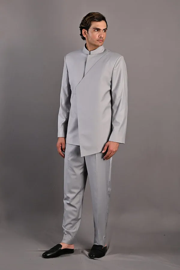 Narcissus - Grey Indo Western Jacket Set