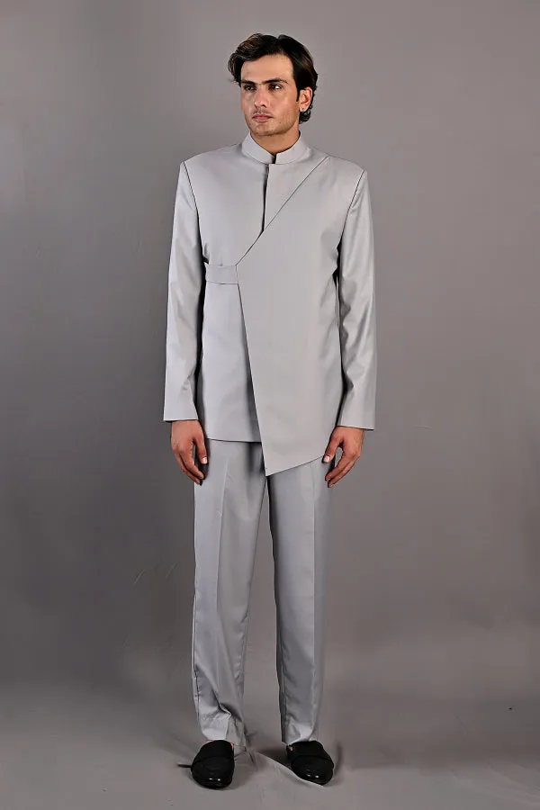 Narcissus - Grey Indo Western Jacket Set