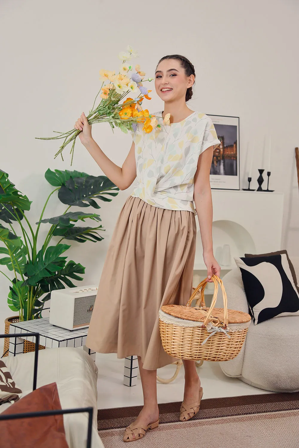 Natalia blouse in Leaf Twist