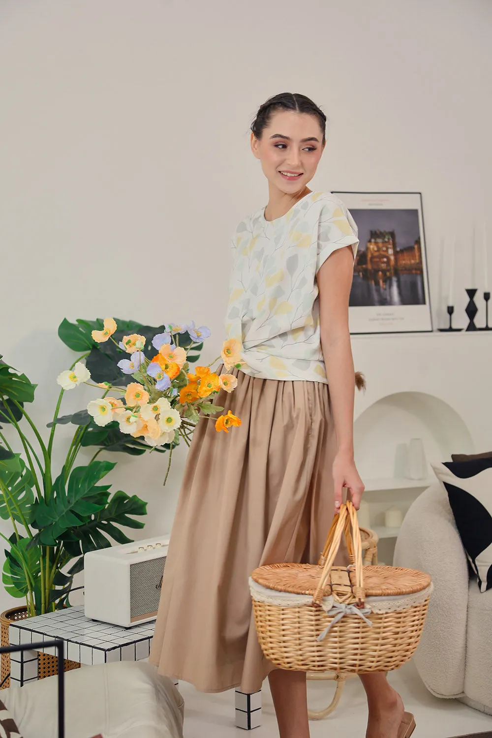 Natalia blouse in Leaf Twist