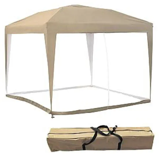 New Gravitti Arctic Sky Outdoor 10 X 10 Pop Up Gazebo W/Mosquito Netting in Beige! Sets up in no time! Retails $199 