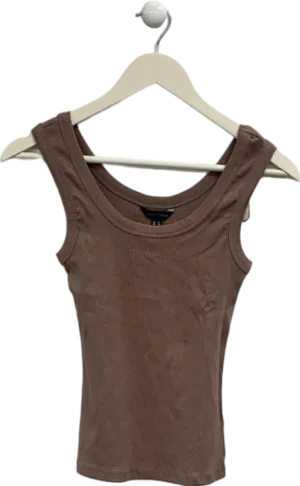 New Look Brown Wide Trim Top UK 6