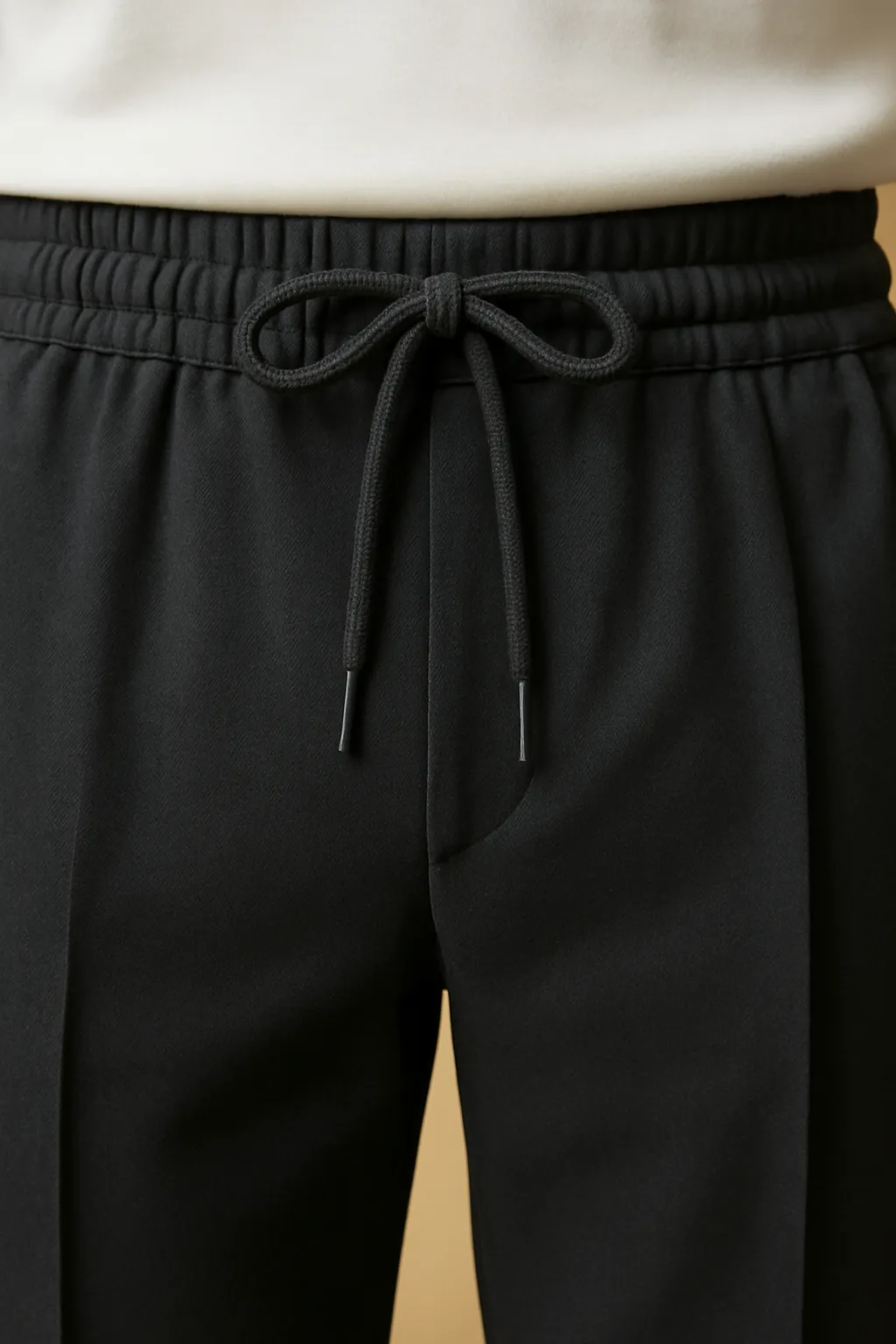 Noir Elegance Relaxed-Fit Trousers – Black