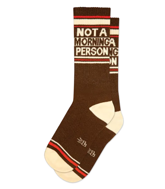 Not a Morning Person Crew Socks by Gumball Poodle