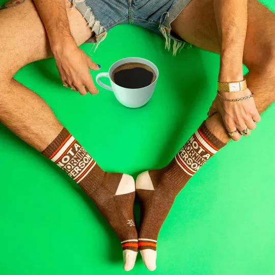 Not a Morning Person Crew Socks by Gumball Poodle
