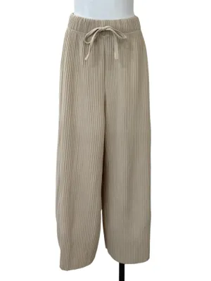 Nude Pleated Straight Pants