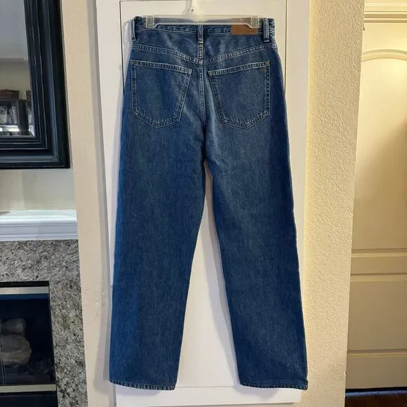 NWT Madewell Low Slung Straight Denim Pants Blue Size 23