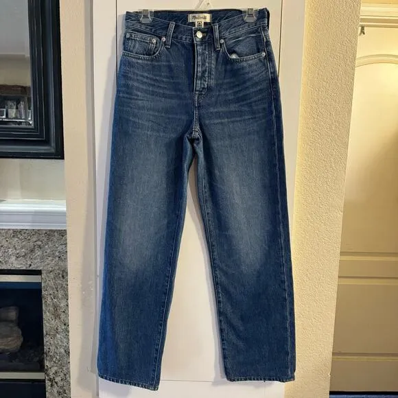 NWT Madewell Low Slung Straight Denim Pants Blue Size 23