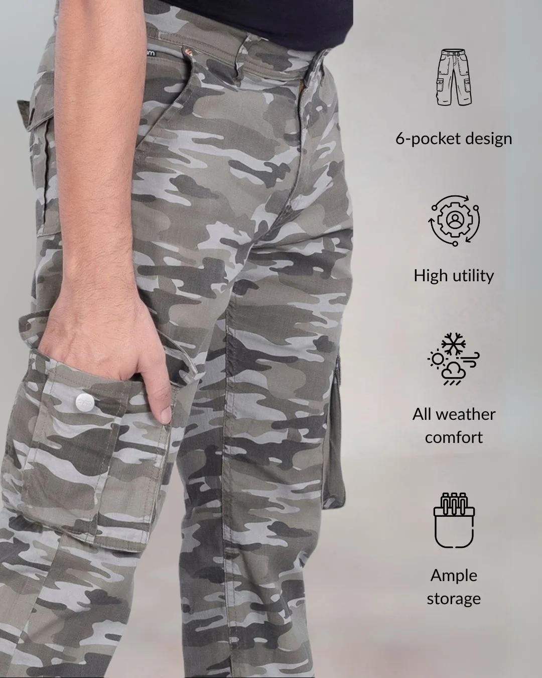 Olive Camo Stretch Cargo Pants