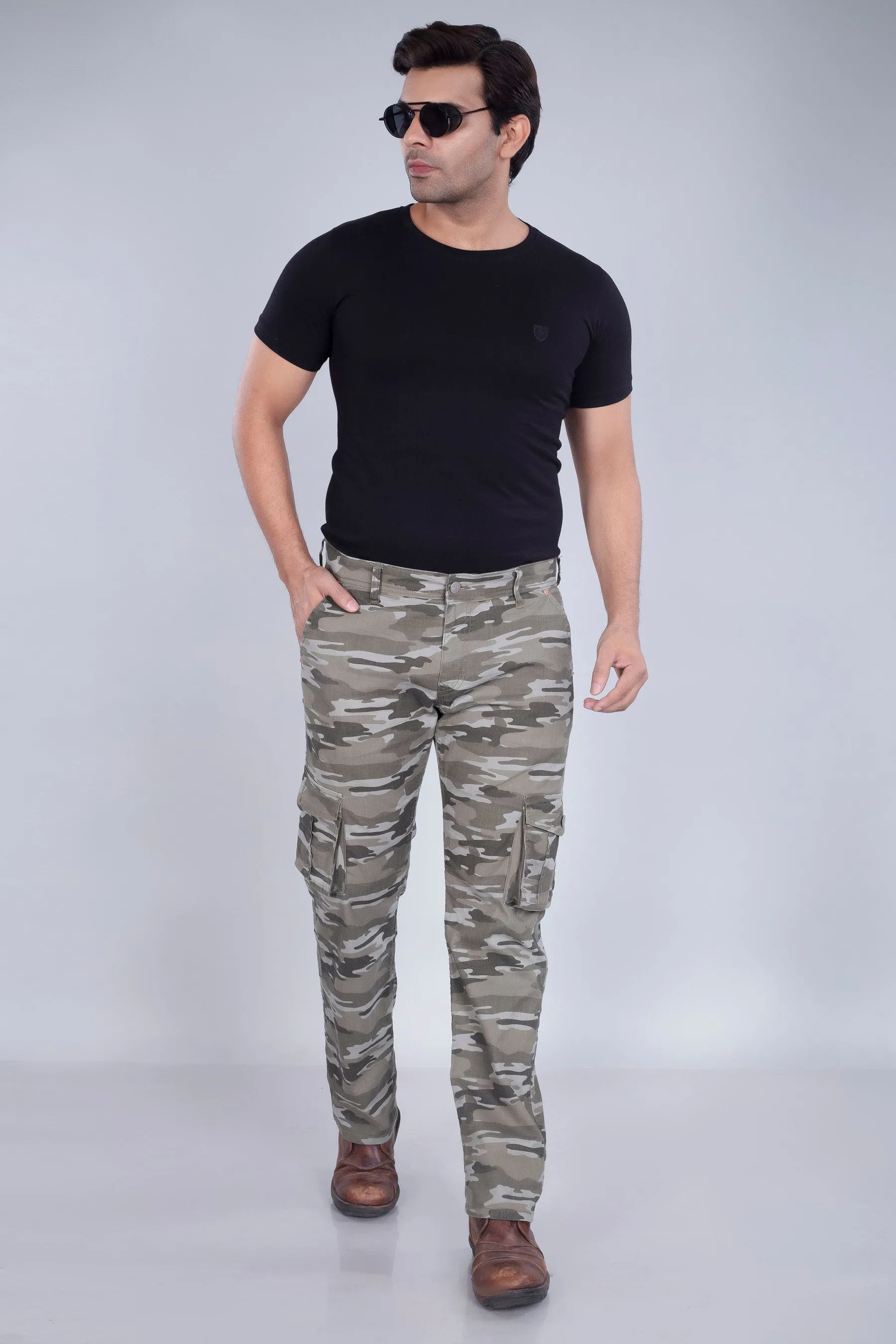 Olive Camo Stretch Cargo Pants