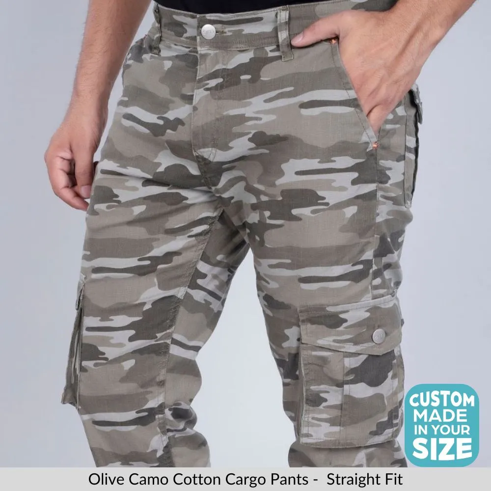 Olive Camo Stretch Cargo Pants