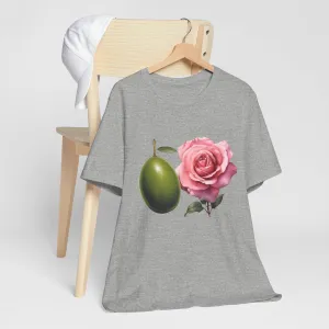 Olives and roses / Hydroxytyrosol makeup / Olive trees / Unisex Jersey Short Sleeve Tee