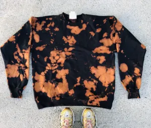 Orange Bleach Tie Dye Crewneck