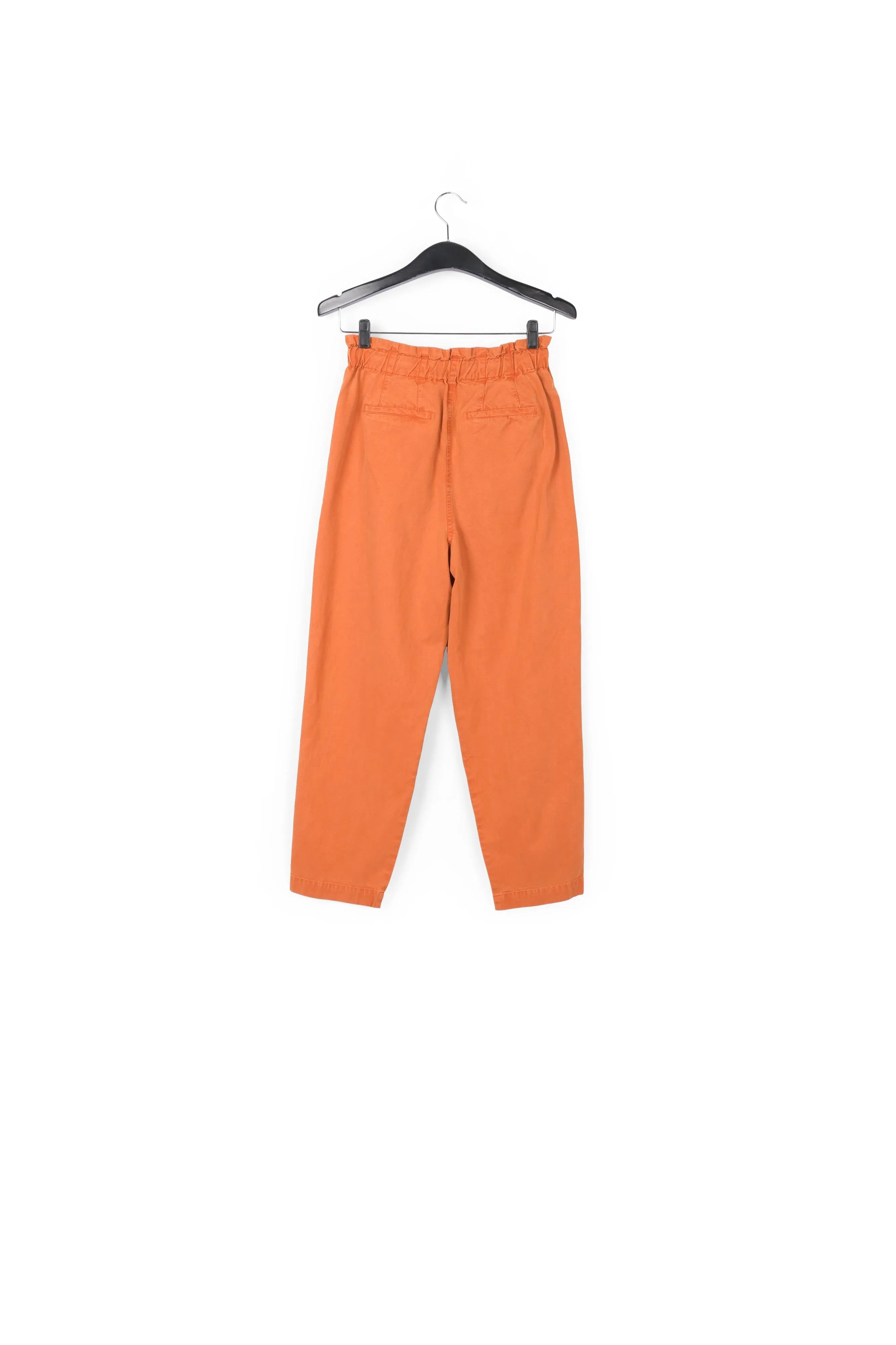 Orange cotton tapered pants