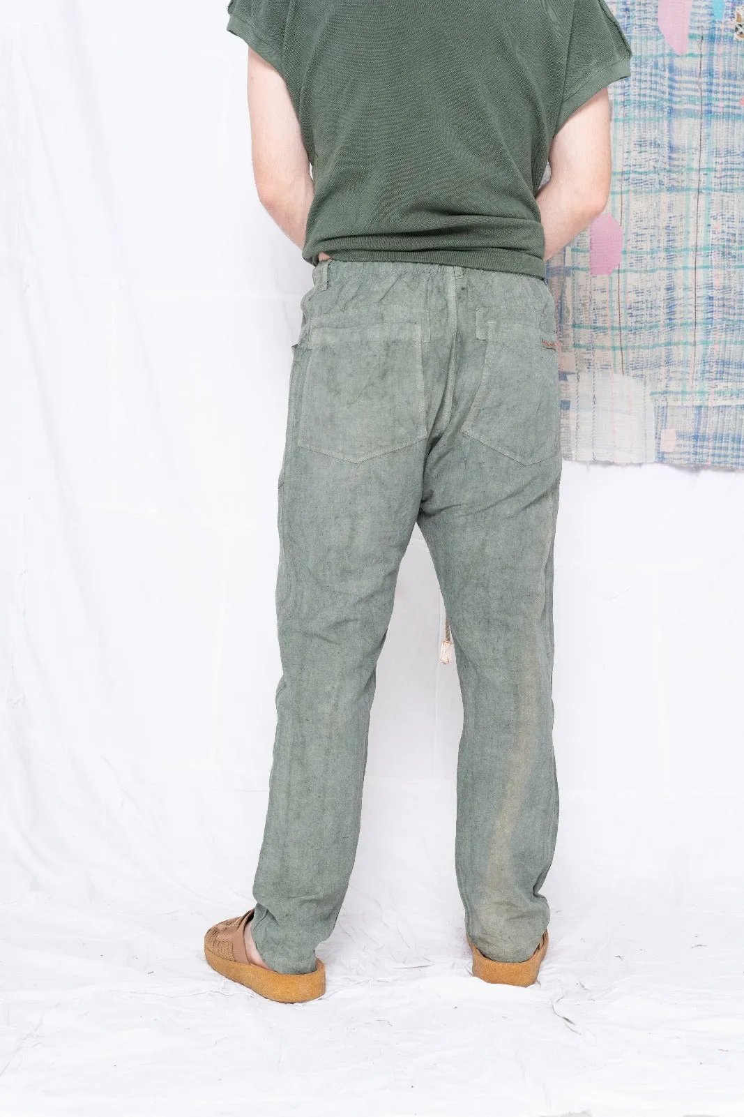 P38 Wild Silk & Hemp Uneven Dye Sea Green