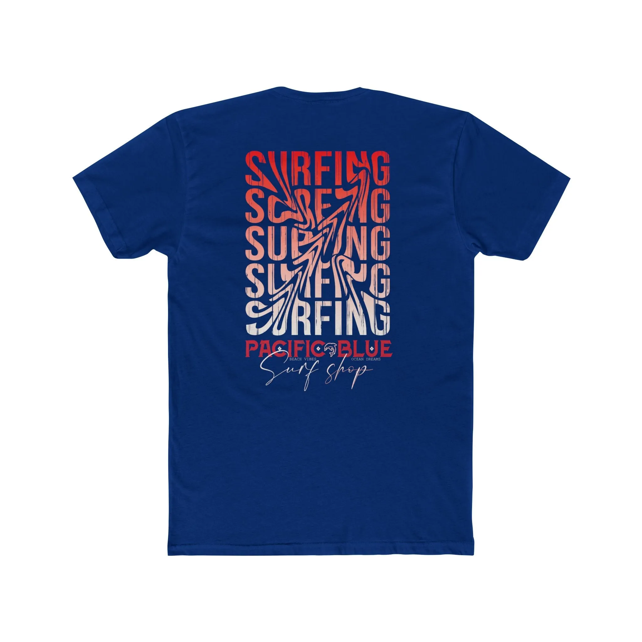 Pacific Blue Surf Shop 3 with Surfing 3 On Back / Surfing on Back  / WCI Tee