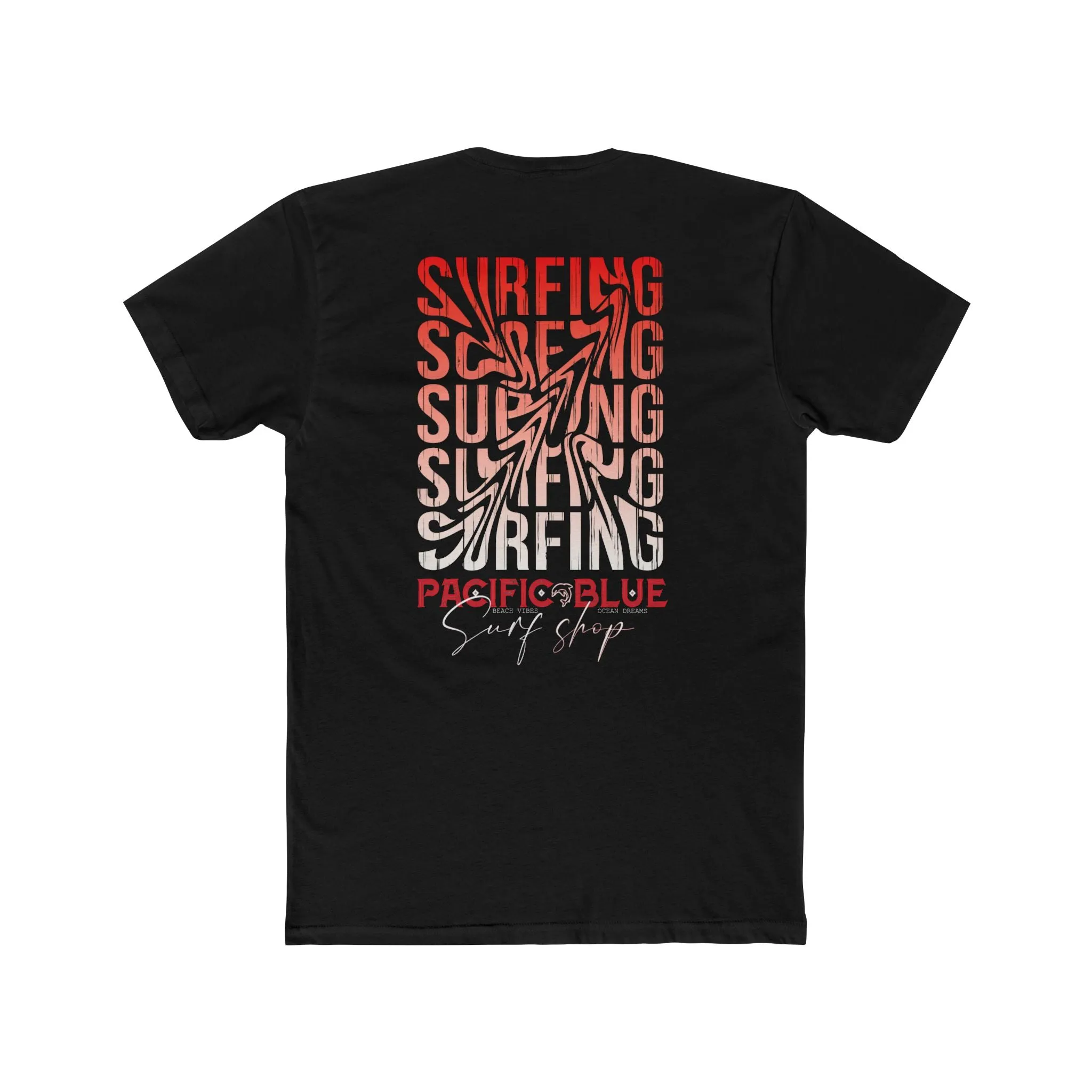 Pacific Blue Surf Shop 3 with Surfing 3 On Back / Surfing on Back  / WCI Tee