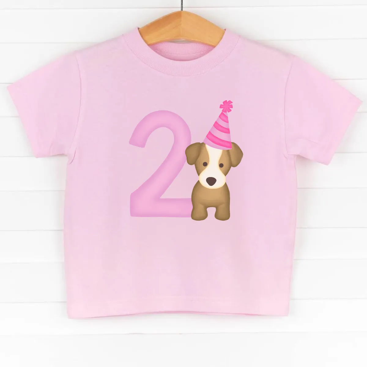 Party Pup 2nd Birthday, Girls Graphic Tee