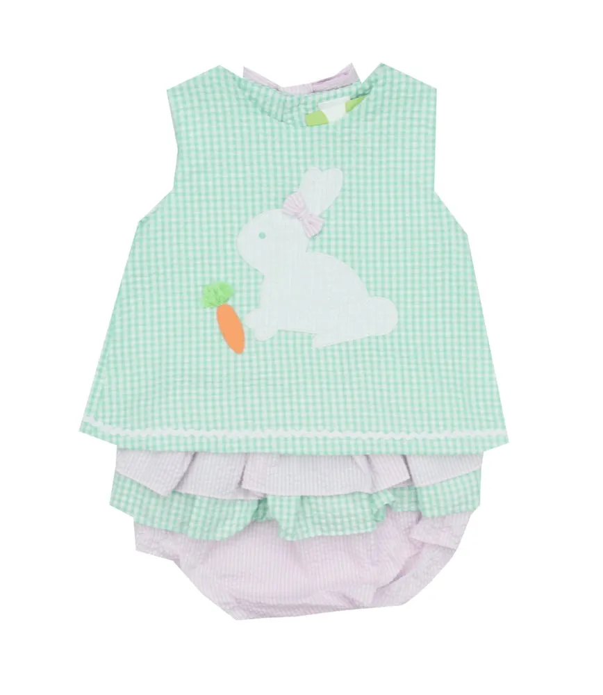 Petit Ami Seersucker Bunny Shortall