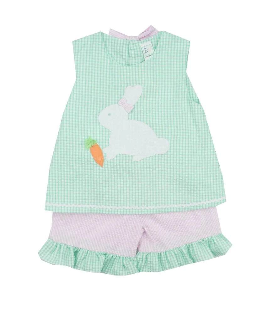 Petit Ami Seersucker Bunny Shortall