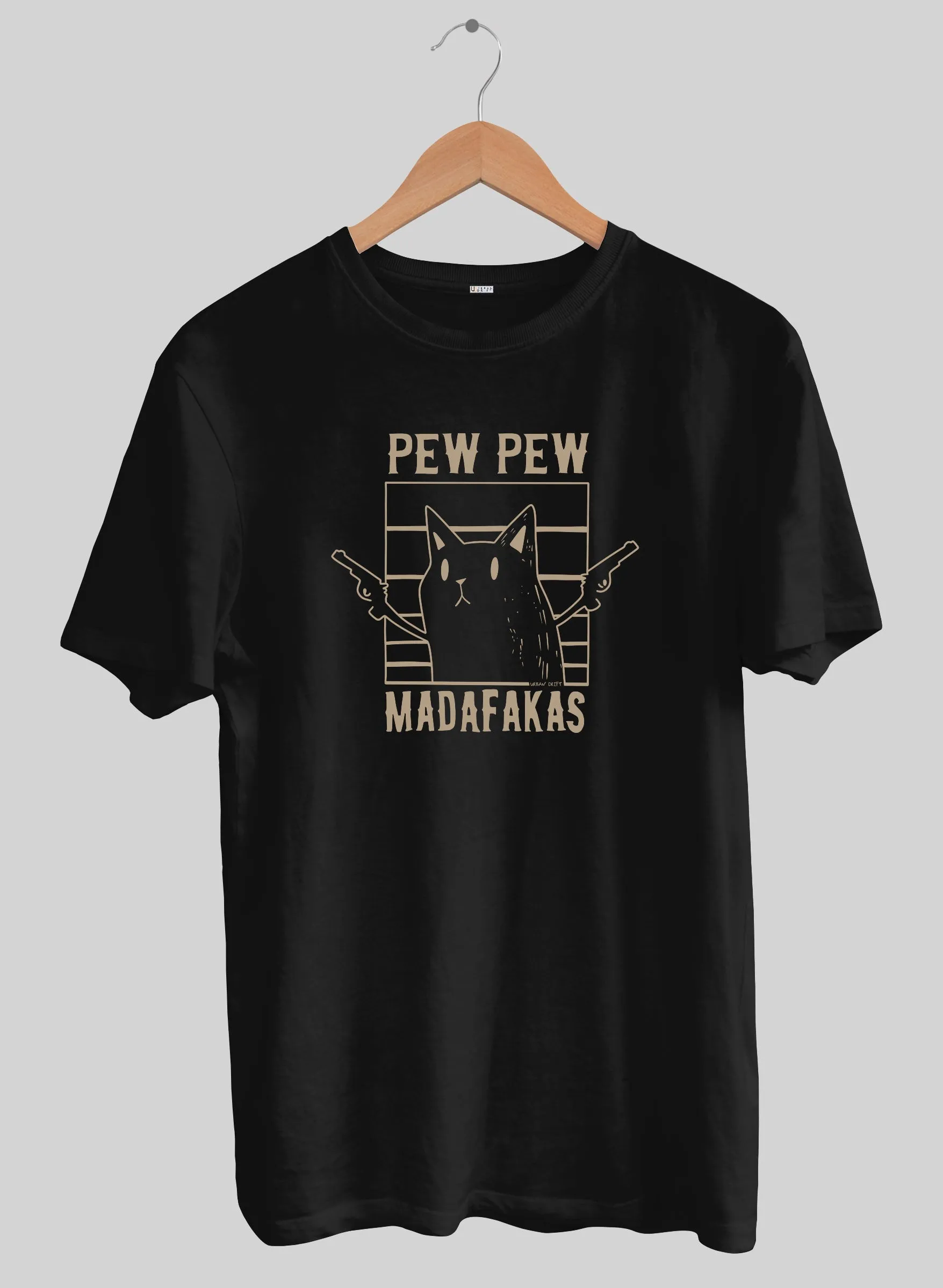 Pew Pew Black Half Sleeve T-Shirt