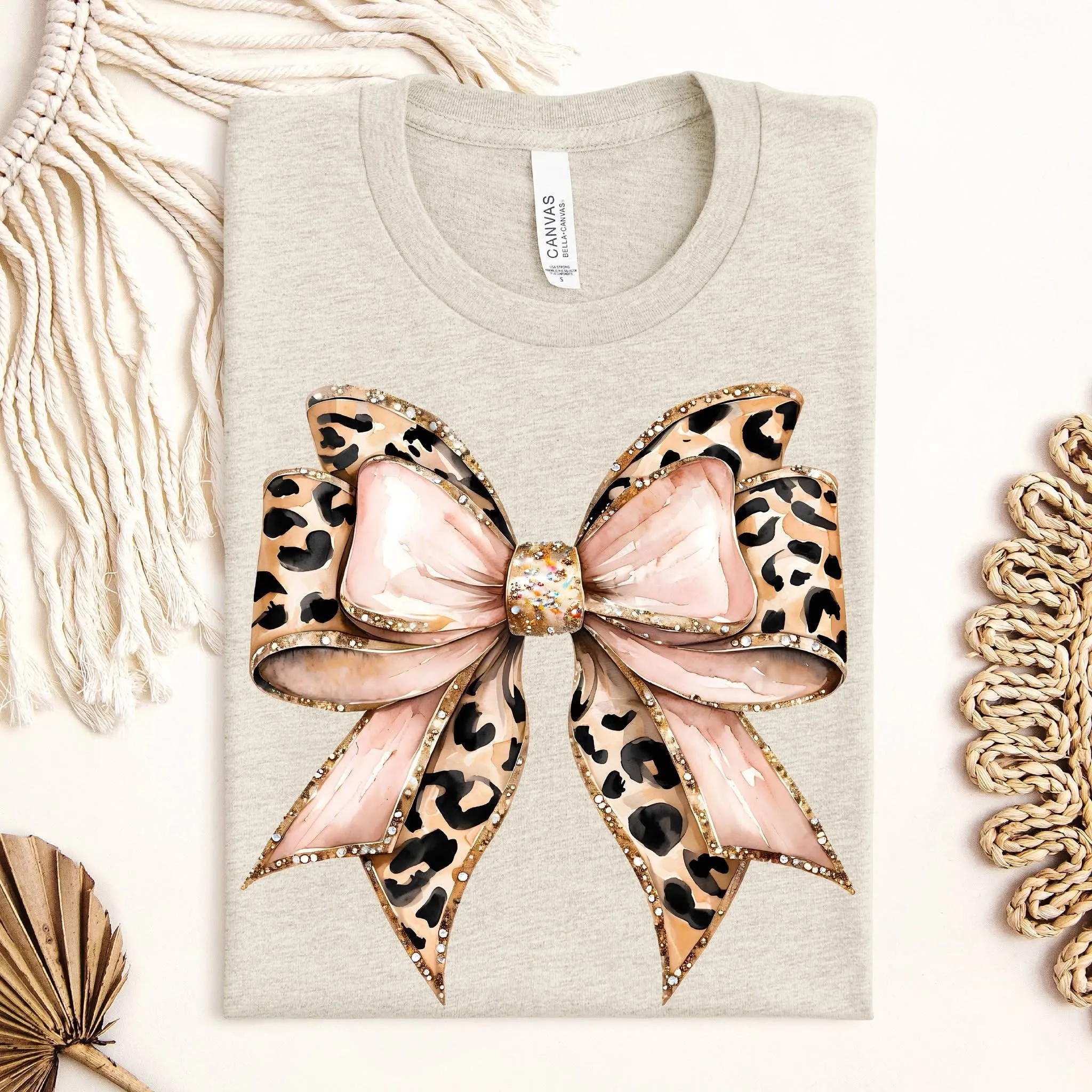 Pink Leopard Bow