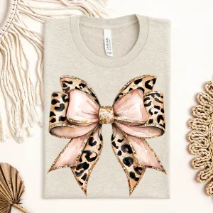 Pink Leopard Bow