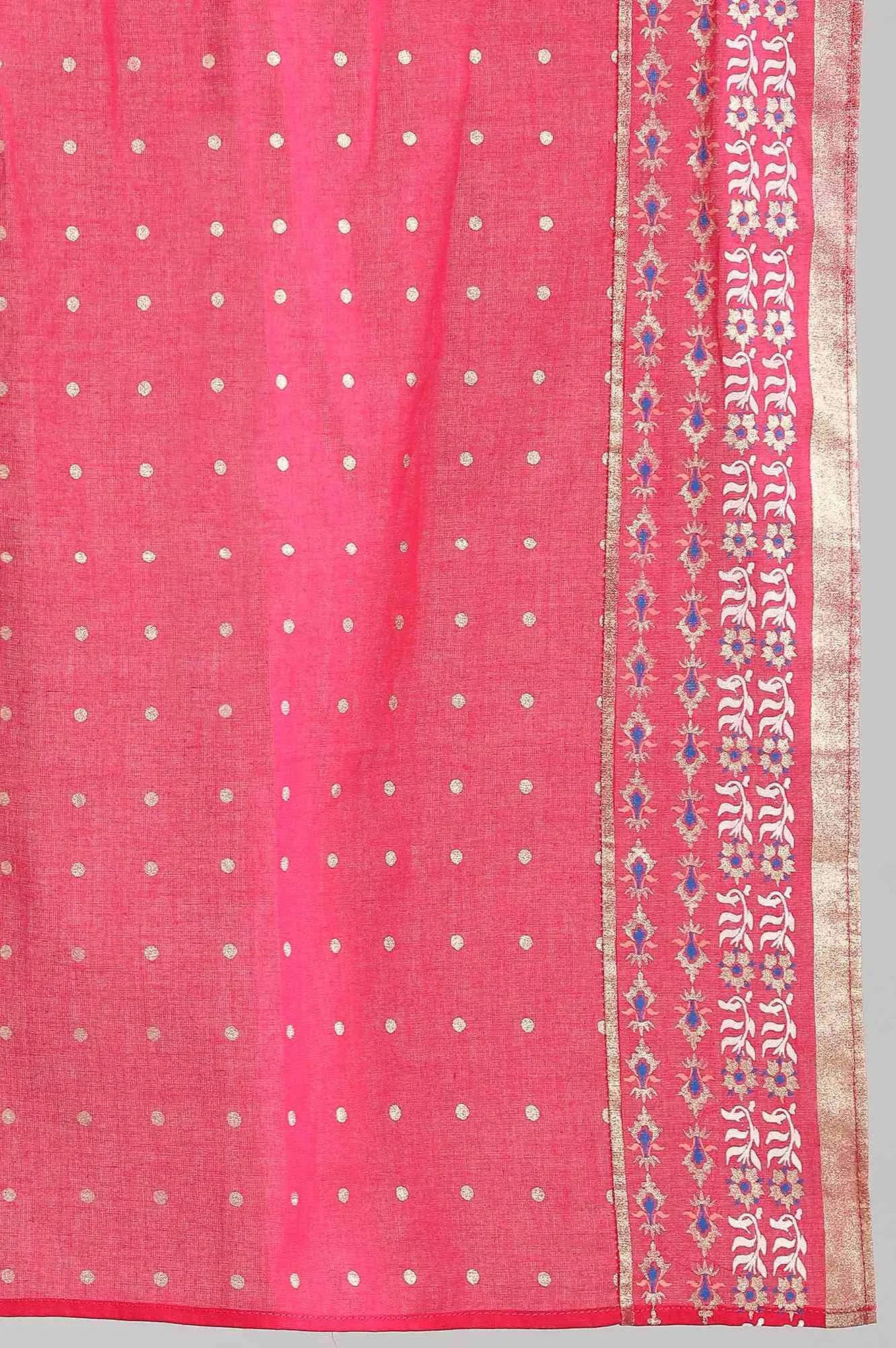 Pink Printed kurta- Palazzo-Dupatta Girls Set