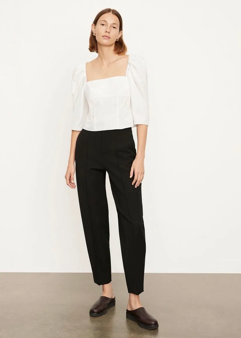 Pintuck Tapered Trousers (Black)