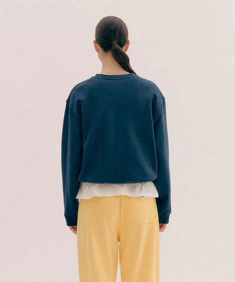 PIV'VEE Calivee Embroidery Sweatshirt - Ocean Navy