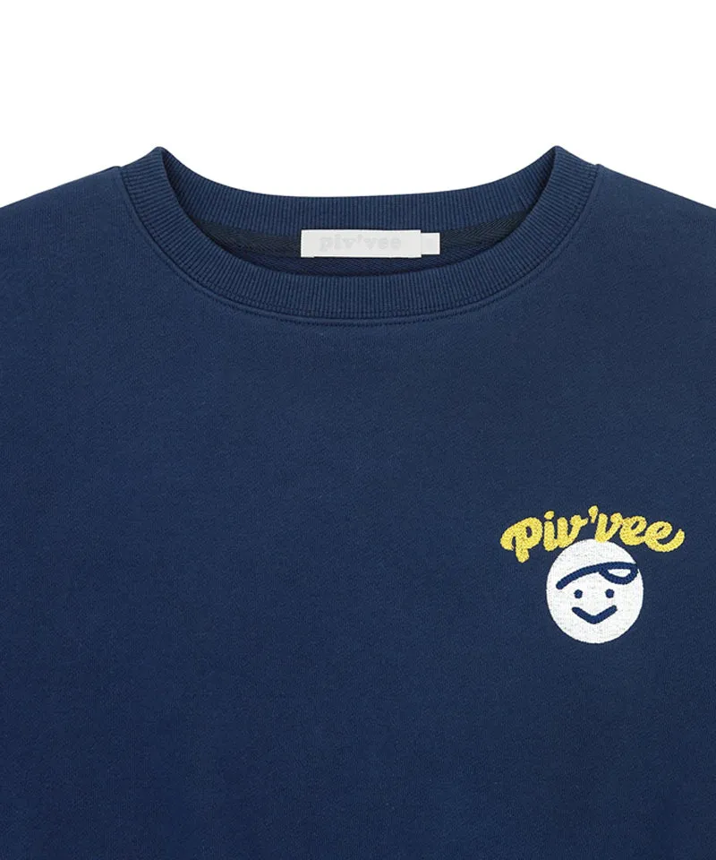 PIV'VEE Calivee Embroidery Sweatshirt - Ocean Navy