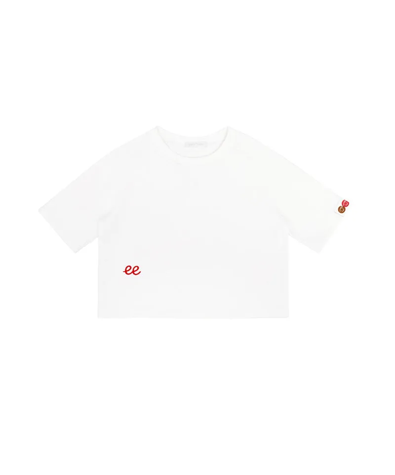 PIV'VEE ee Logo Half Sleeve Sweatshirt - Cloud White