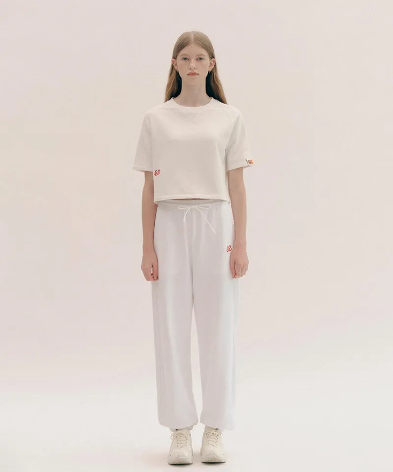 PIV'VEE ee Logo Half Sleeve Sweatshirt - Cloud White
