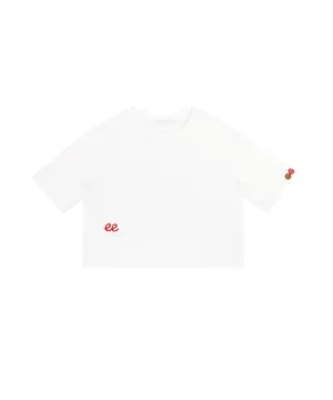 PIV'VEE ee Logo Half Sleeve Sweatshirt - Cloud White