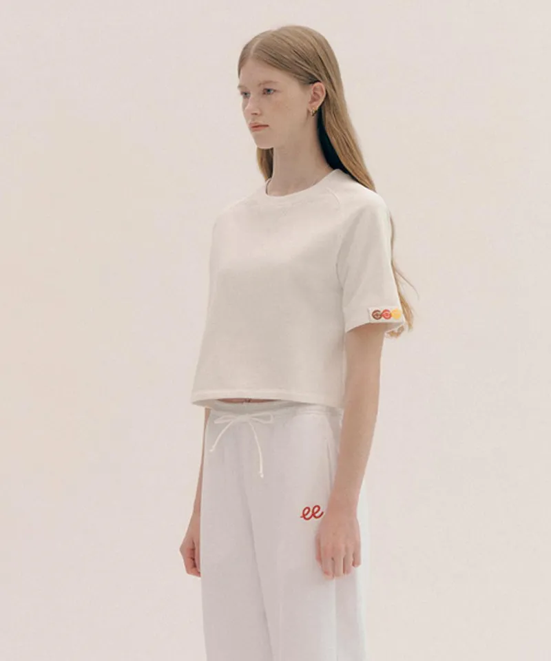 PIV'VEE ee Logo Half Sleeve Sweatshirt - Cloud White