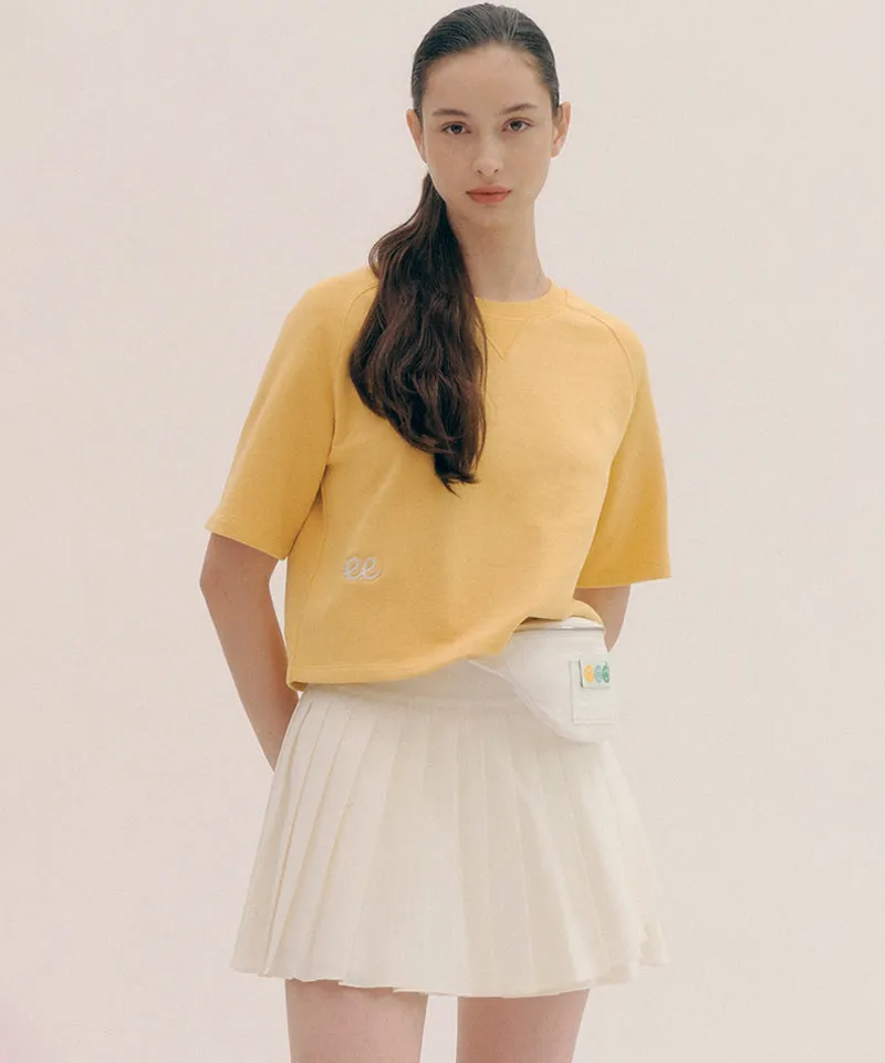 PIV'VEE ee Logo Half Sleeve Sweatshirt - Mustard Yellow