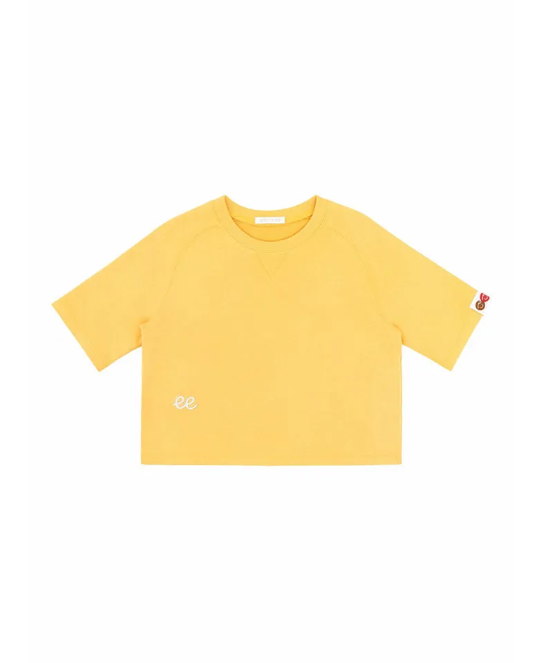 PIV'VEE ee Logo Half Sleeve Sweatshirt - Mustard Yellow