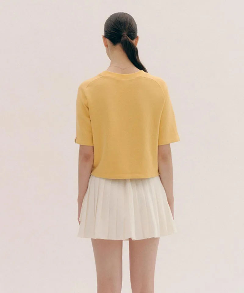 PIV'VEE ee Logo Half Sleeve Sweatshirt - Mustard Yellow