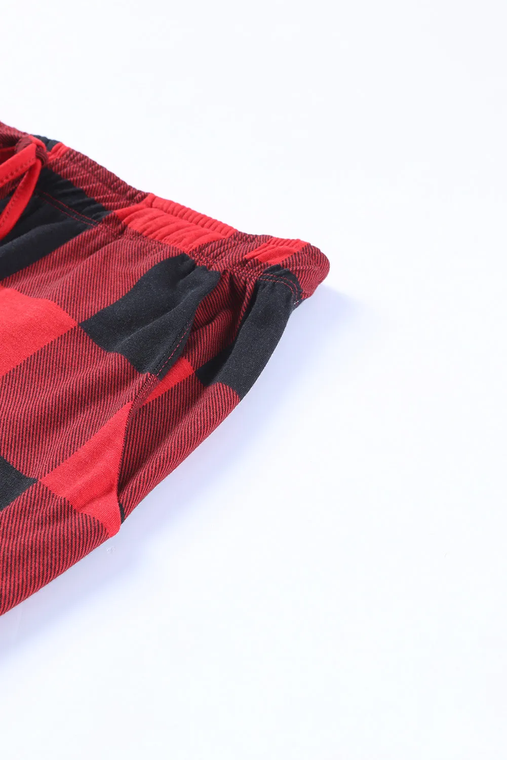 Plaid Merry Christmas Graphic Loungewear Set